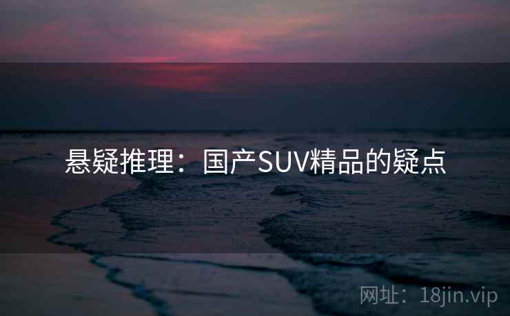 悬疑推理：国产SUV精品的疑点